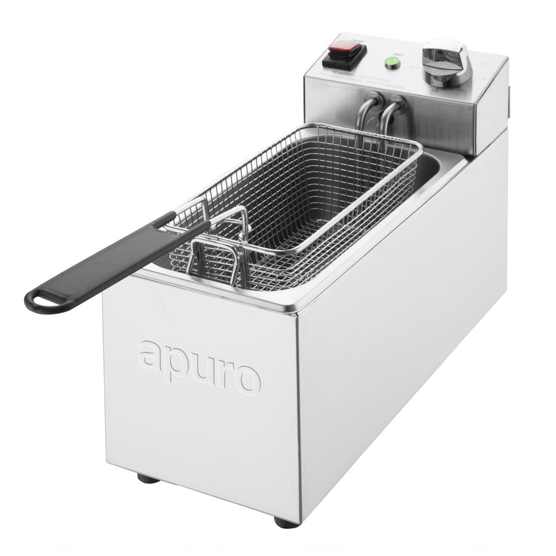 Apuro Single Tank Single Basket 3Ltr Countertop Fryer 2kW • PAS-CU614-A