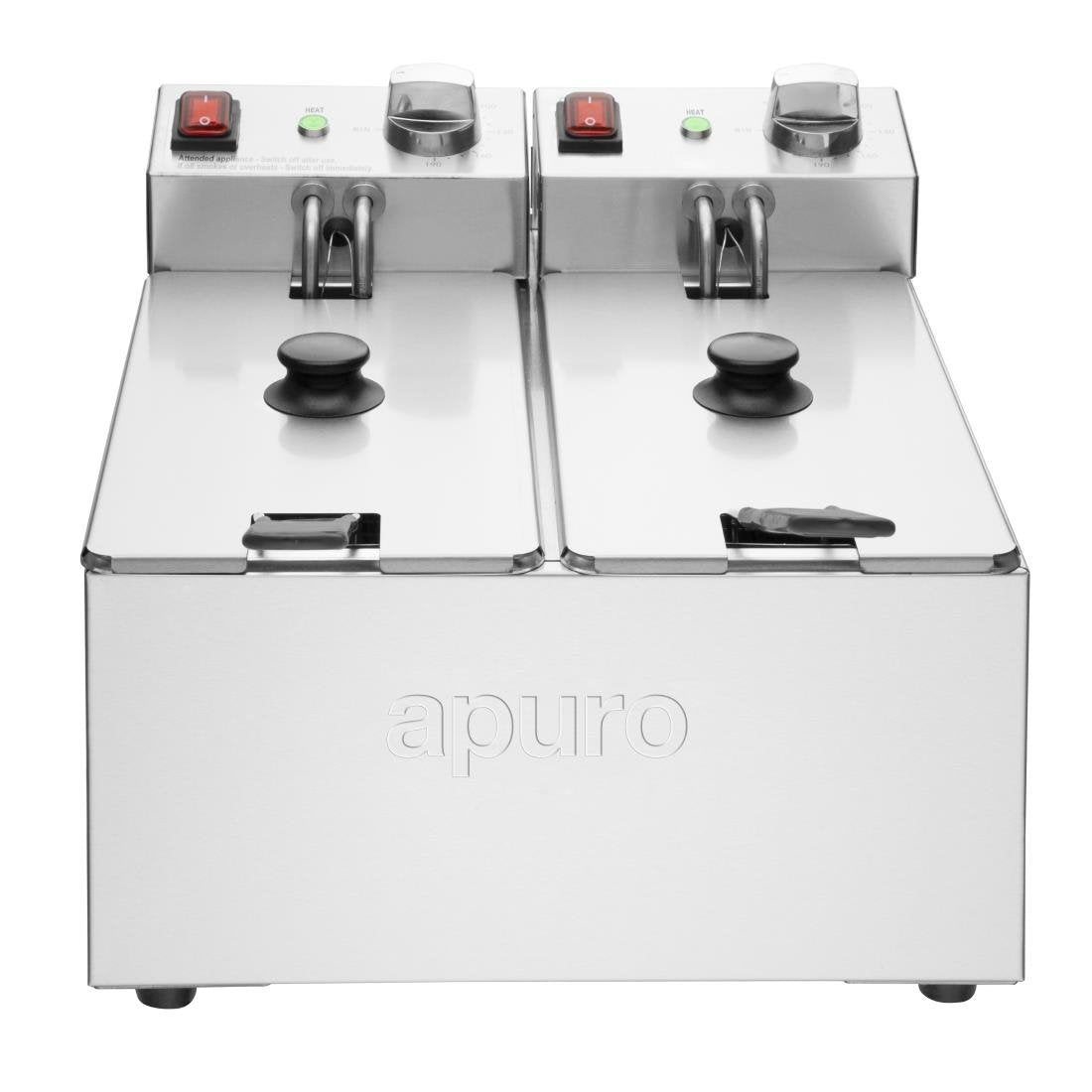 Apuro Twin Tank Twin Basket 2x3Ltr Countertop Fryer 2x2kW • PAS-CU615-A