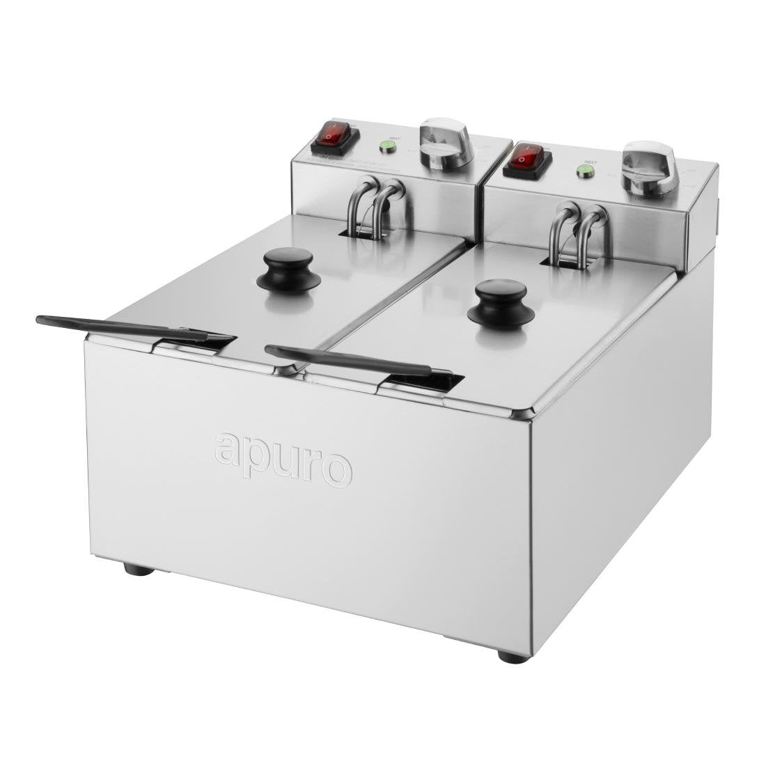 Apuro Twin Tank Twin Basket 2x3Ltr Countertop Fryer 2x2kW • PAS-CU615-A