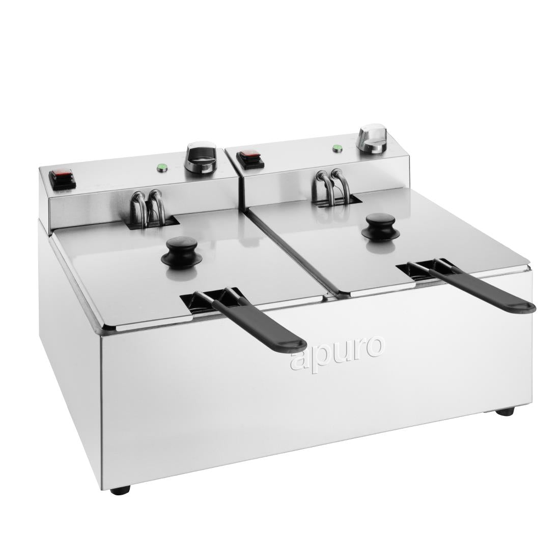 Apuro Twin Tank Fryer 2x5Ltr (2x2.8kW. Oil Capacity:2x5Ltr) • PAS-CU619-A