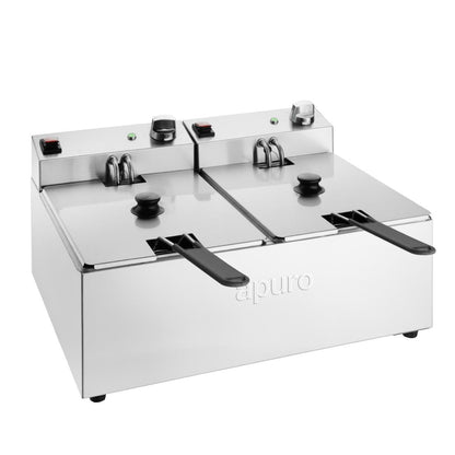 Apuro Twin Tank Fryer 2x5Ltr (2x2.8kW. Oil Capacity:2x5Ltr) • PAS-CU619-A