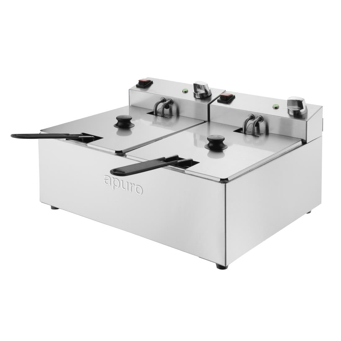 Apuro Twin Tank Fryer 2x5Ltr (2x2.8kW. Oil Capacity:2x5Ltr) • PAS-CU619-A