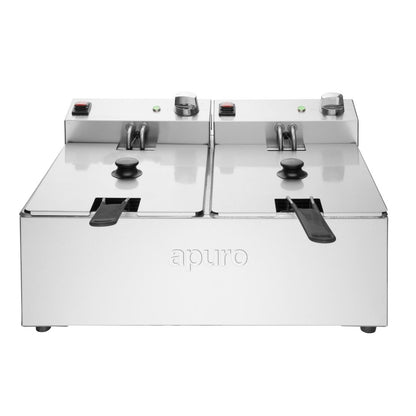 Apuro Twin Tank Fryer 2x5Ltr (2x2.8kW. Oil Capacity:2x5Ltr) • PAS-CU619-A