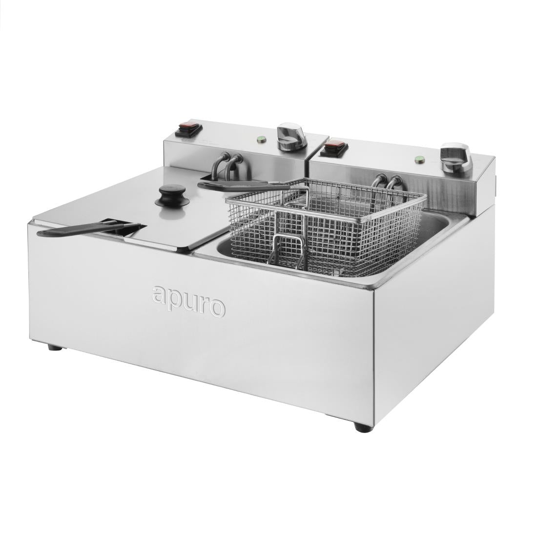Apuro Twin Tank Fryer 2x5Ltr (2x2.8kW. Oil Capacity:2x5Ltr) • PAS-CU619-A