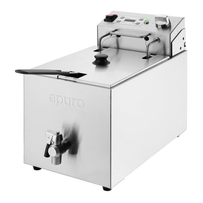 Apuro Single Tank Electric Fryer with Timer 8Ltr • PAS-CU620-A