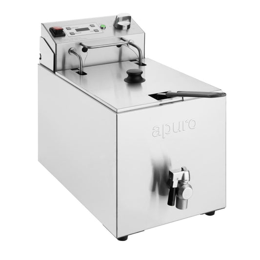 Apuro Single Tank Electric Fryer with Timer 8Ltr • PAS-CU620-A
