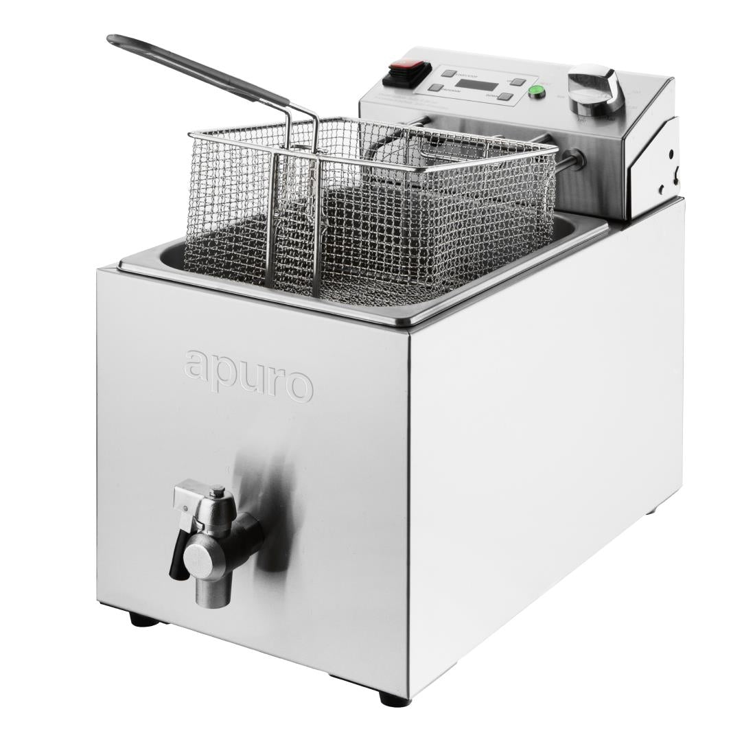 Apuro Single Tank Electric Fryer with Timer 8Ltr • PAS-CU620-A