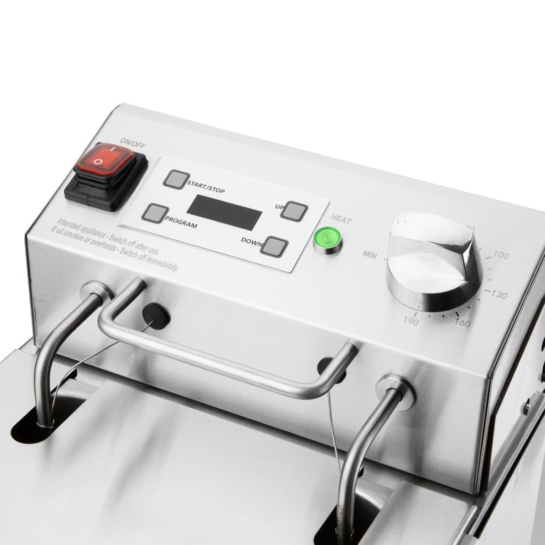 Apuro Single Tank Electric Fryer with Timer 8Ltr • PAS-CU620-A