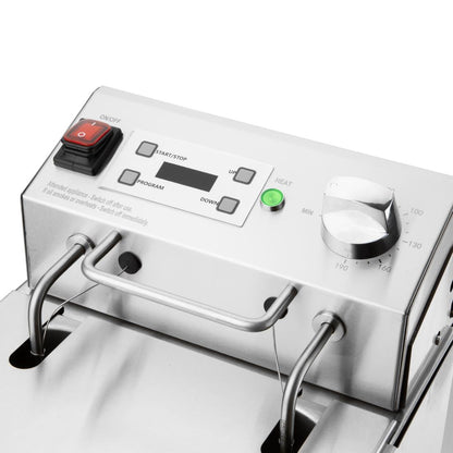 Apuro Single Tank Electric Fryer with Timer 8Ltr • PAS-CU620-A