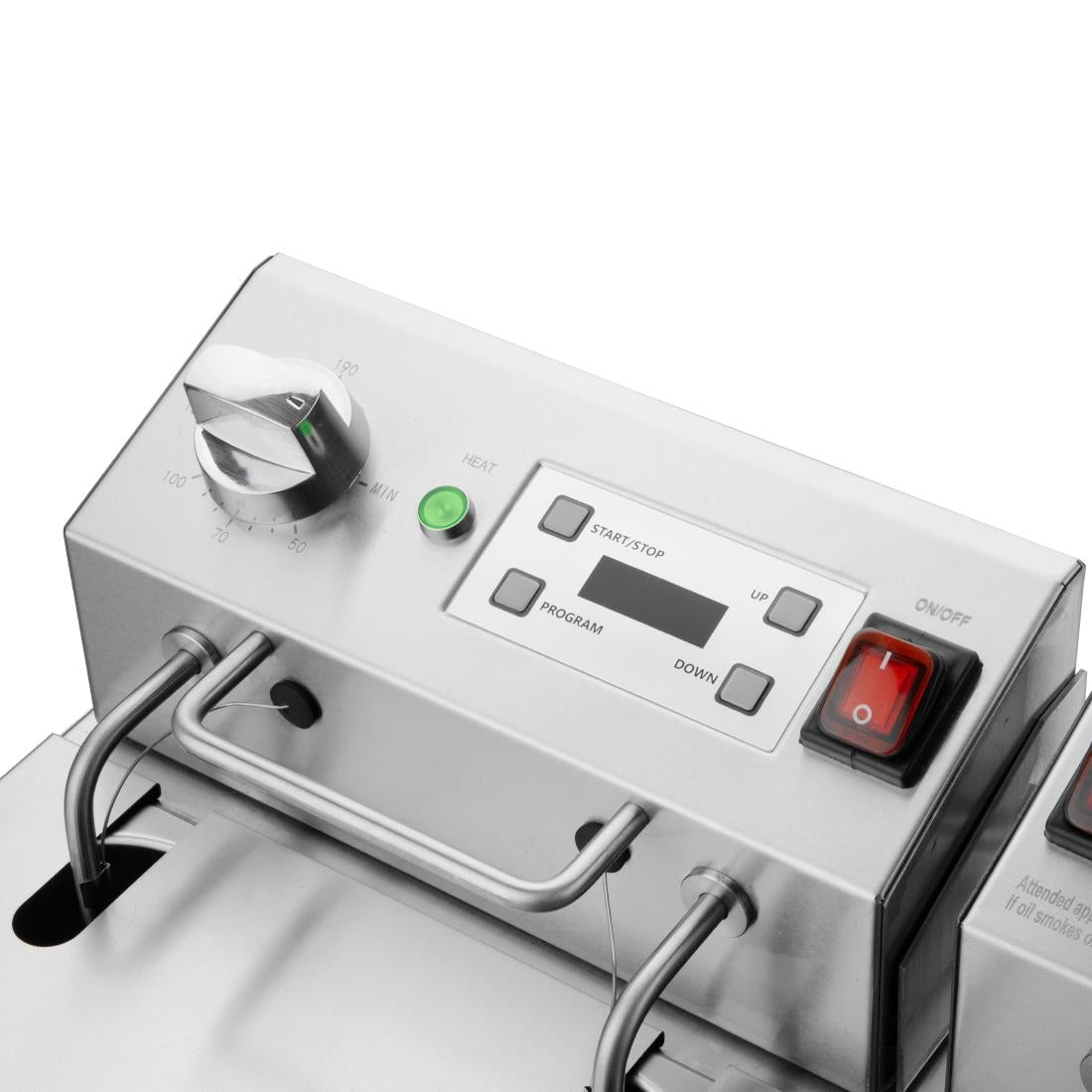 Apuro Double Electric Fryer with Timer 2x5Ltr (2x2.8kW | Oil Capacity: 2x5Ltr) • PAS-CU624-A
