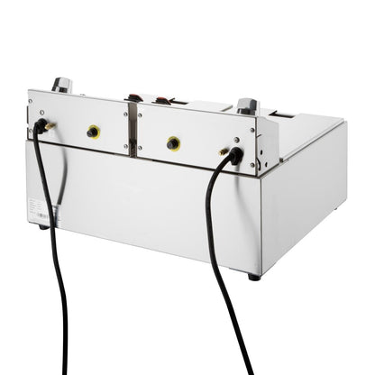 Apuro Double Electric Fryer with Timer 2x5Ltr (2x2.8kW | Oil Capacity: 2x5Ltr) • PAS-CU624-A