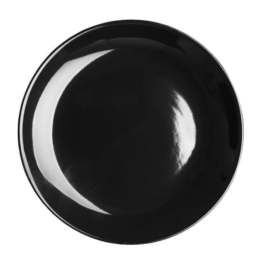 Olympia Cafe Coupe Plate Black - 205mm 8" (12 Pack) (205(Ø)mm | Box of 12) • PAS-CU950