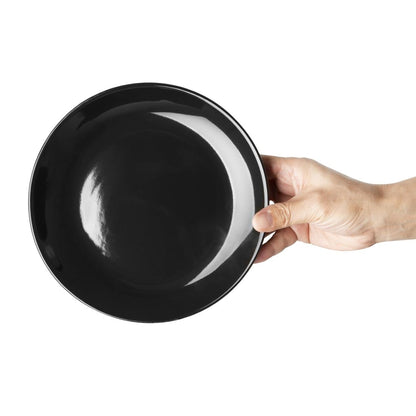 Olympia Cafe Coupe Plate Black - 205mm 8" (12 Pack) (205(Ø)mm | Box of 12) • PAS-CU950