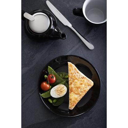 Olympia Cafe Coupe Plate Black - 205mm 8" (12 Pack) (205(Ø)mm | Box of 12) • PAS-CU950
