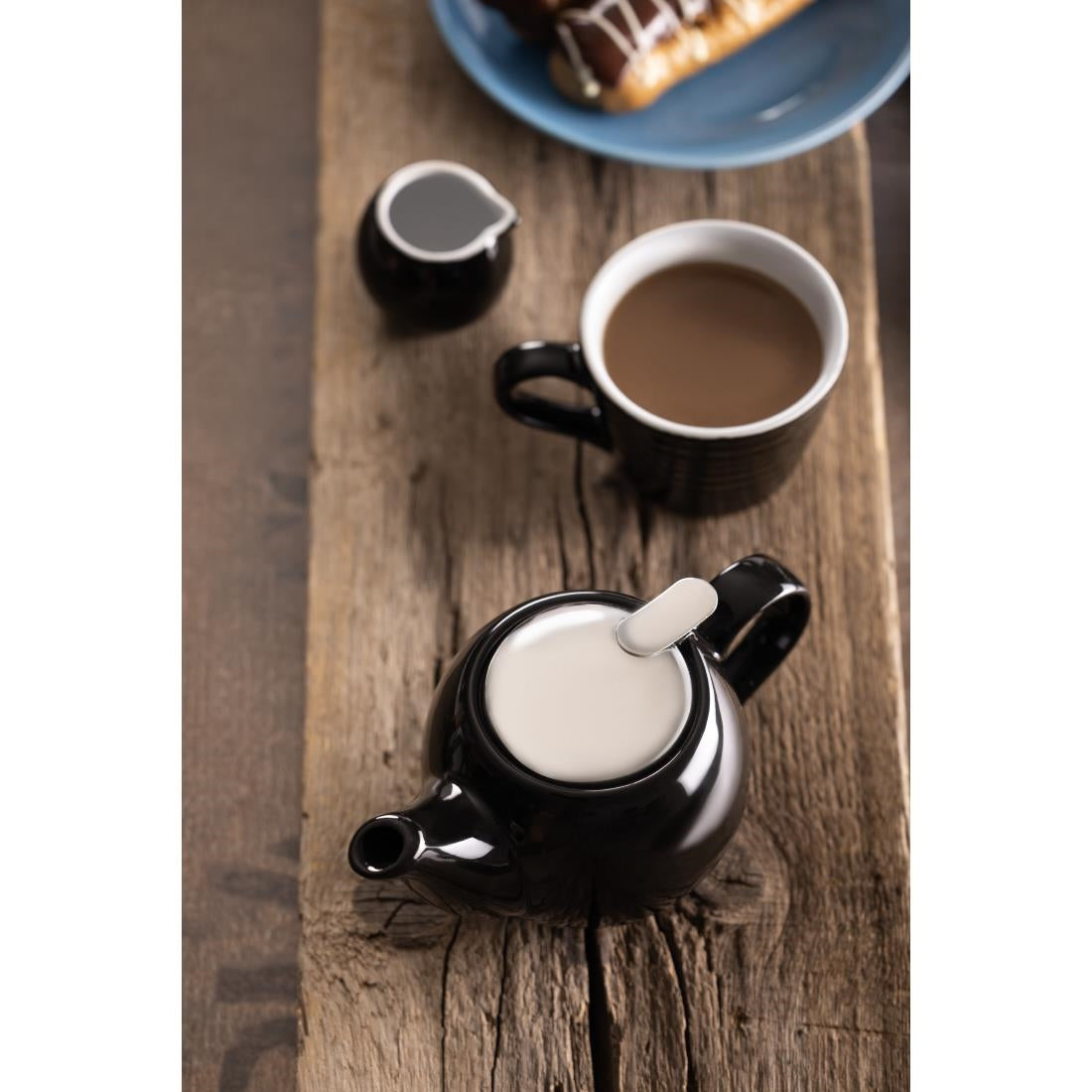 Olympia Cafe Teapot Black - 510ml 18fl oz (Box 1) • PAS-CU958