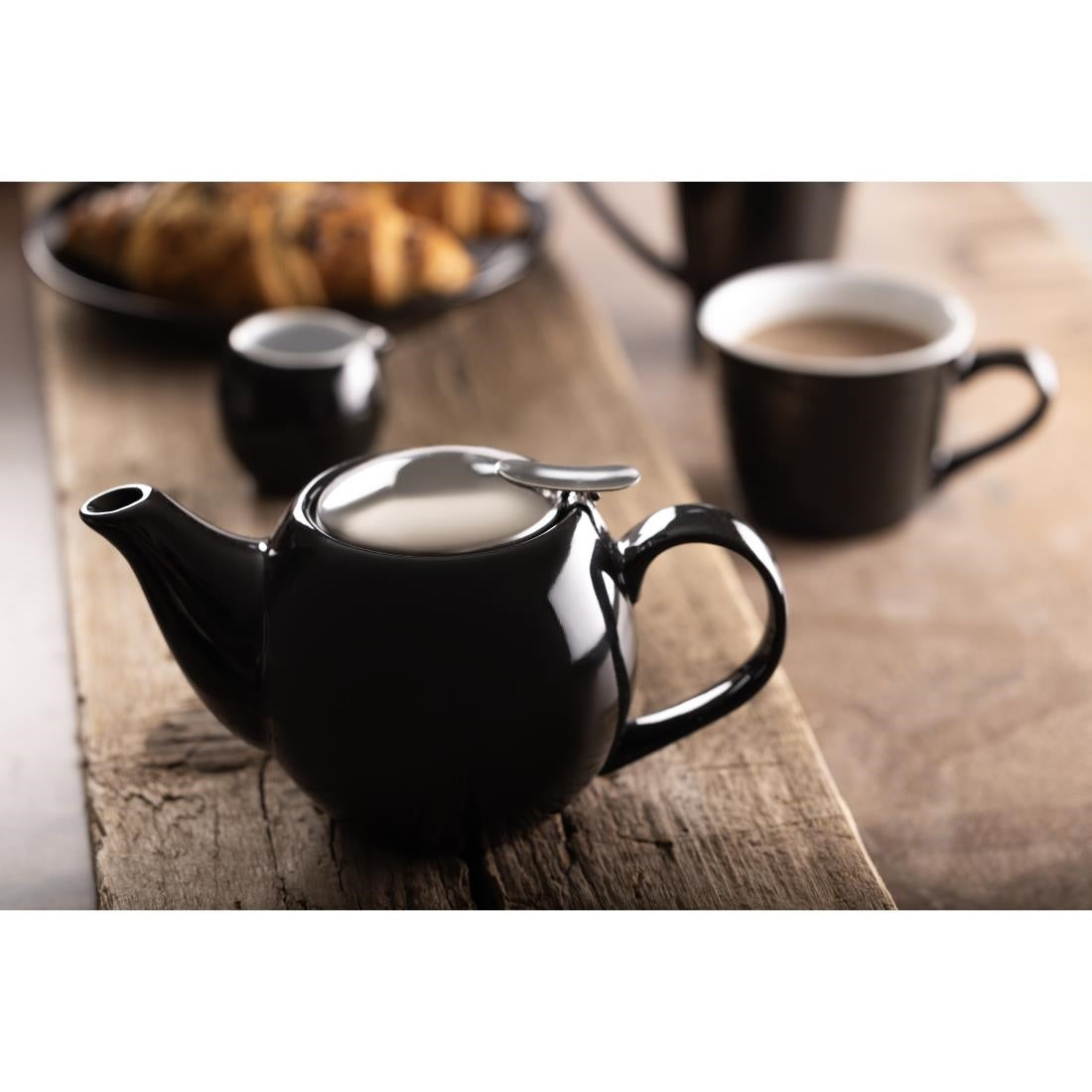 Olympia Cafe Teapot Black - 510ml 18fl oz (Box 1) • PAS-CU958