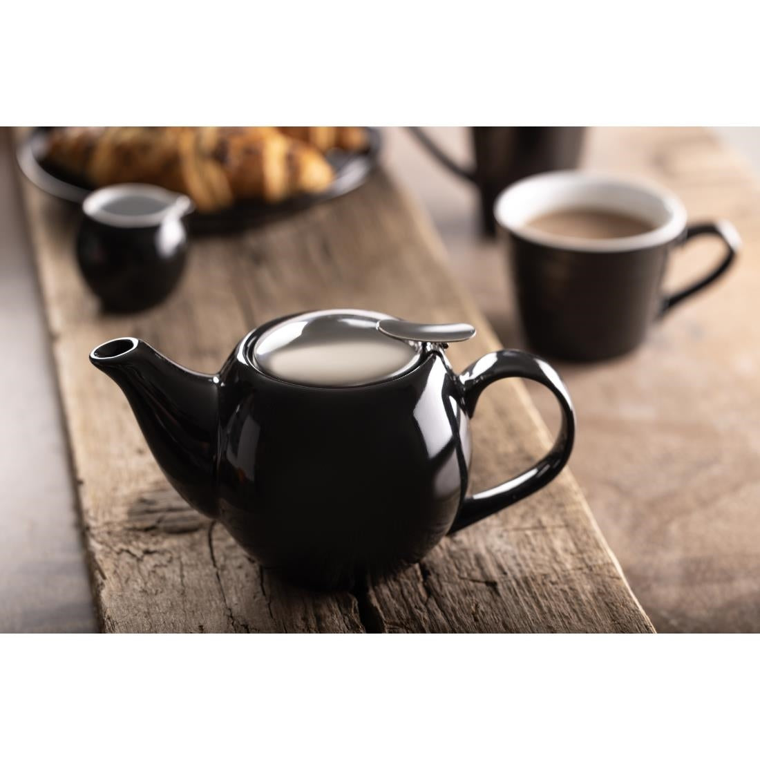 Olympia Cafe Teapot Black - 510ml 18fl oz (Box 1) • PAS-CU958