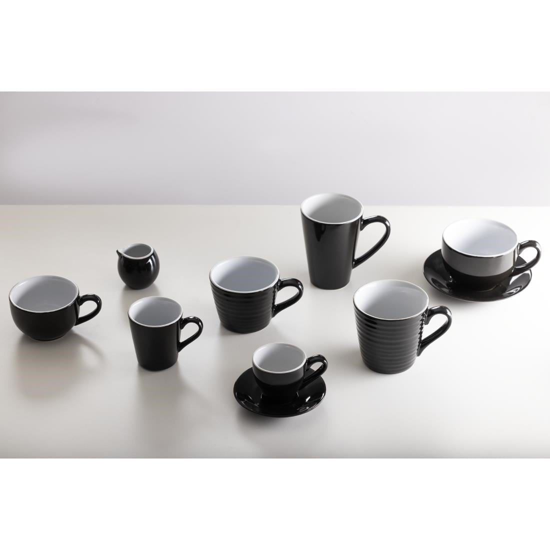 Olympia Cafe Espresso Cup Black - 100ml 3.38fl oz (12 Pack) (100ml/4oz. Pack quantity: 12) • PAS-CU952