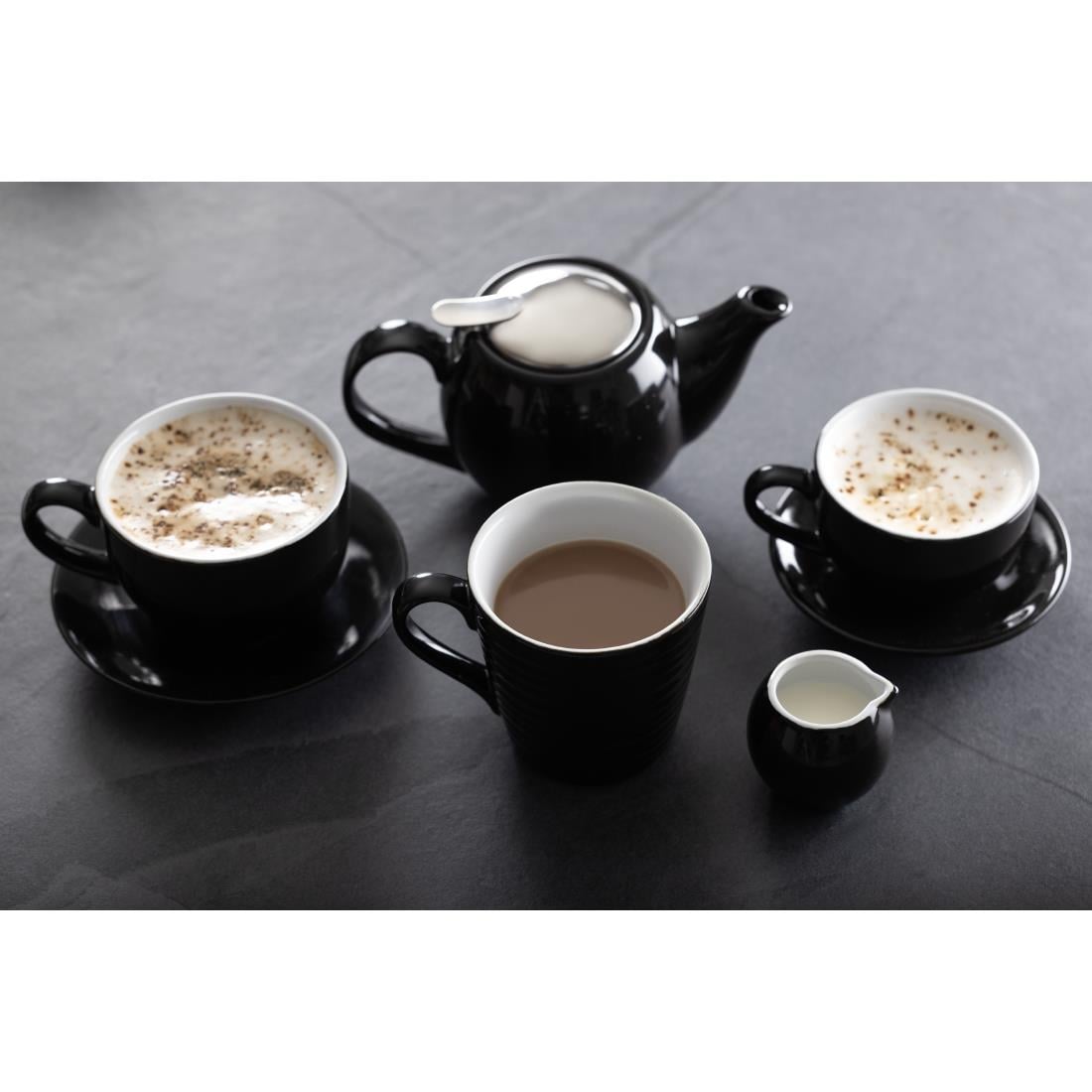 Olympia Cafe Espresso Saucer Black (Fits CU952) (Box 12) • PAS-CU955