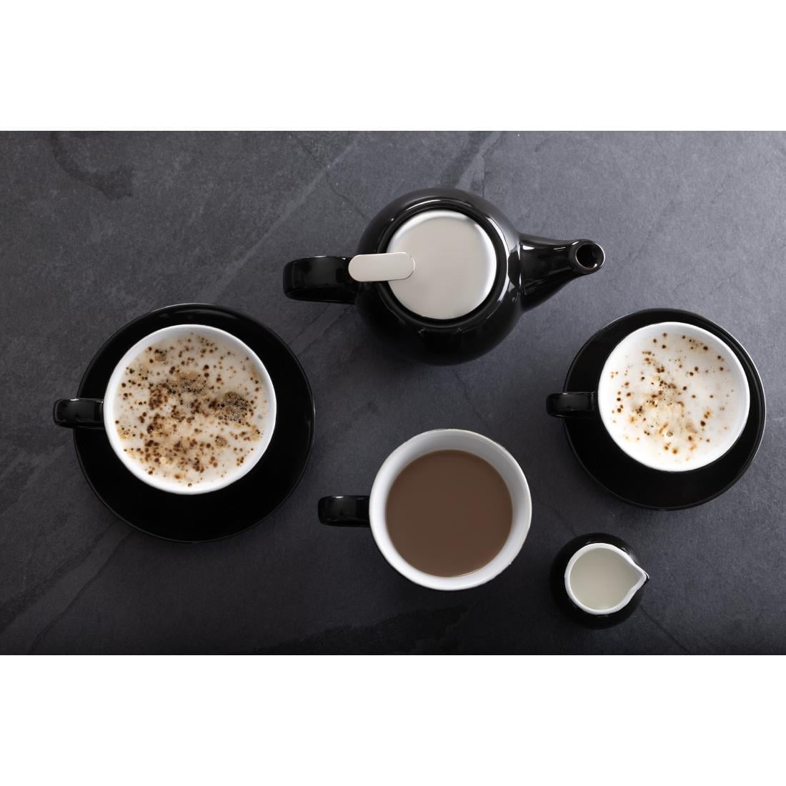 Olympia Cafe Espresso Saucer Black (Fits CU952) (Box 12) • PAS-CU955