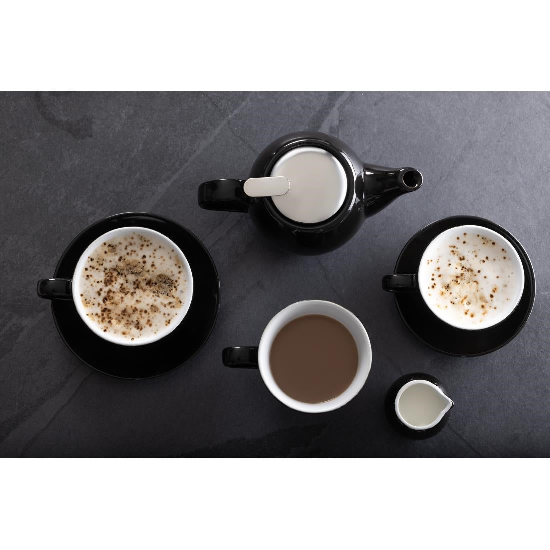 Olympia Cafe Cappuccino Cup Black - 340ml 11.5fl oz (Box 12) • PAS-CU954