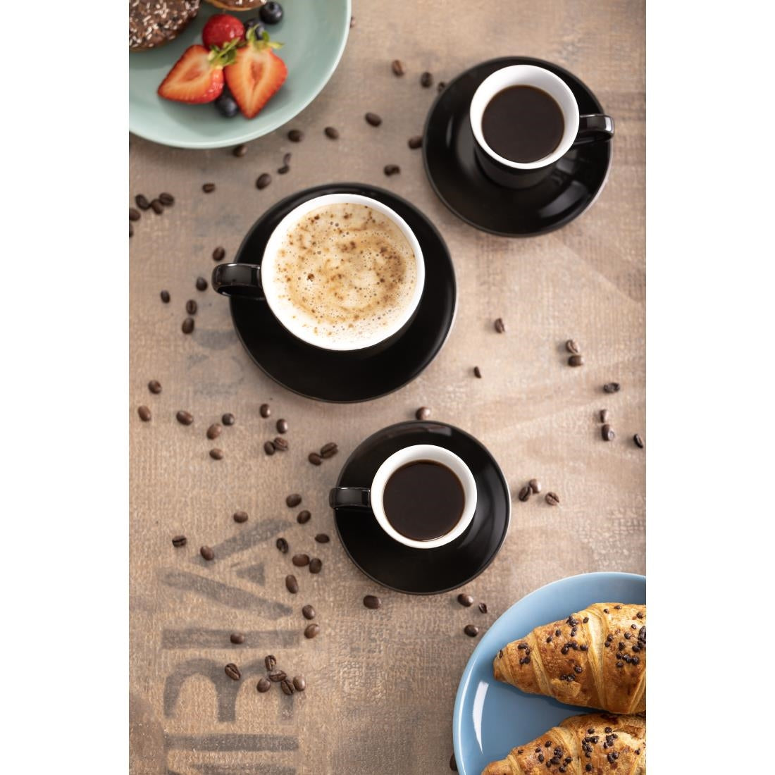 Olympia Cafe Cappuccino Cup Black - 340ml 11.5fl oz (Box 12) • PAS-CU954
