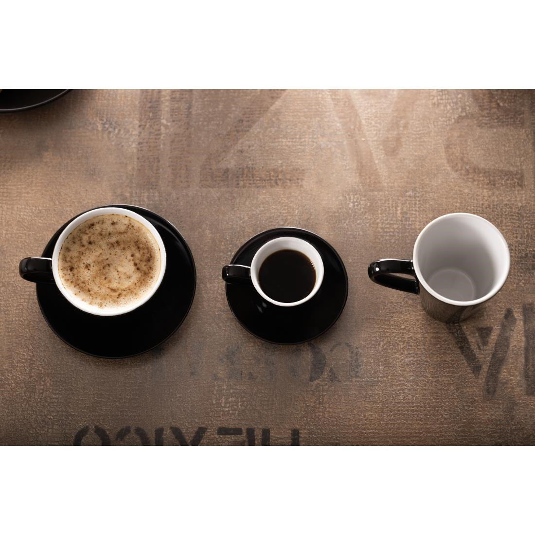Olympia Cafe Cappuccino Cup Black - 340ml 11.5fl oz (Box 12) • PAS-CU954