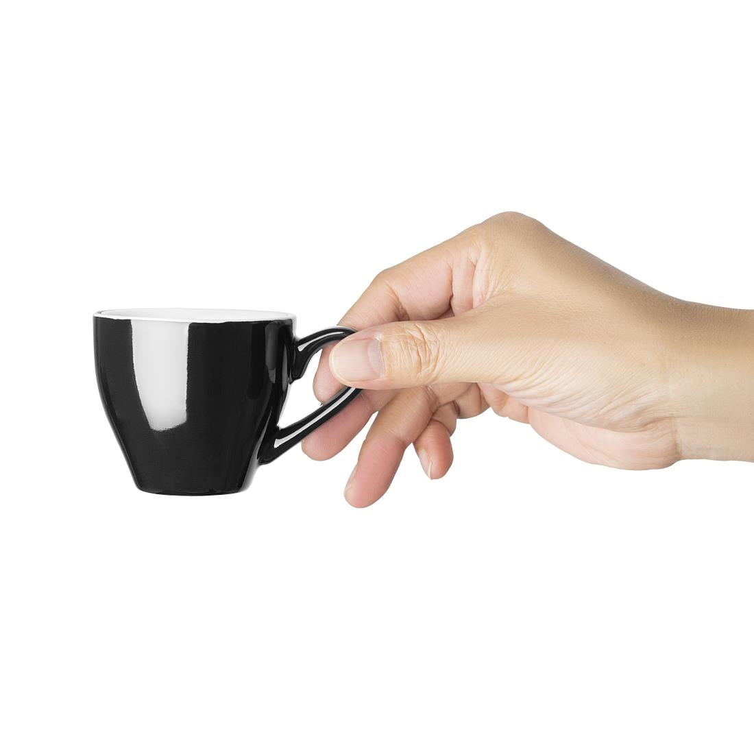 Olympia Cafe Espresso Cup Black - 100ml 3.38fl oz (12 Pack) (100ml/4oz. Pack quantity: 12) • PAS-CU952
