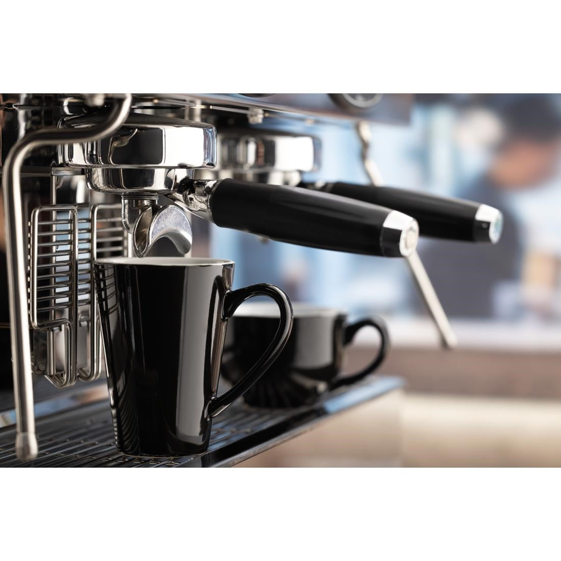 Olympia Cafe Latte Cup Black - 340ml 11.5fl oz (12 Pack) (340ml/12oz. Pack quantity: 12) • PAS-CU957