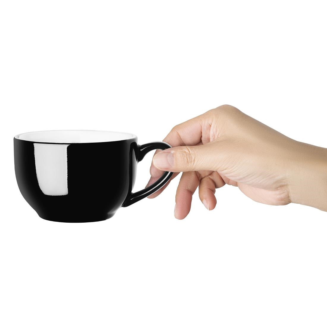 Olympia Cafe Cappuccino Cup Black - 340ml 11.5fl oz (Box 12) • PAS-CU954