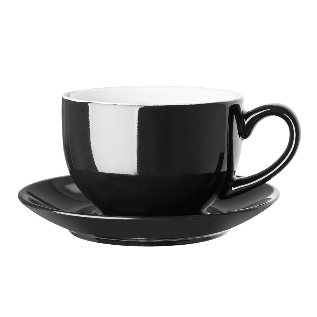 Olympia Cafe Cappuccino Cup Black - 340ml 11.5fl oz (Box 12) • PAS-CU954