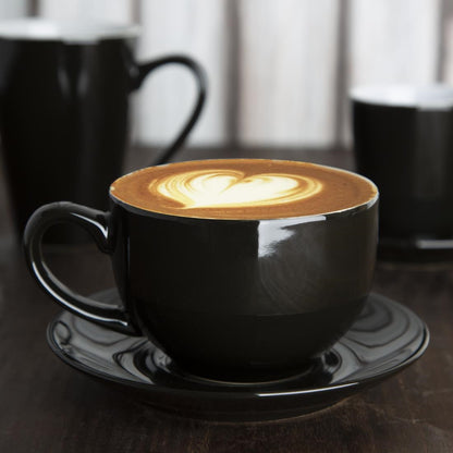Olympia Cafe Cappuccino Cup Black - 340ml 11.5fl oz (Box 12) • PAS-CU954