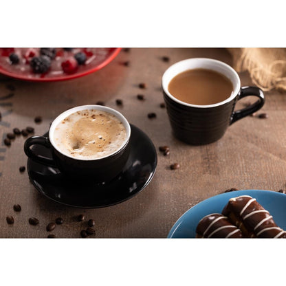 Olympia Cafe Aroma Mug Black - 230ml 8fl oz (6 Pack) (230ml / 7.7oz | Pack quantity: 6) • PAS-CU960