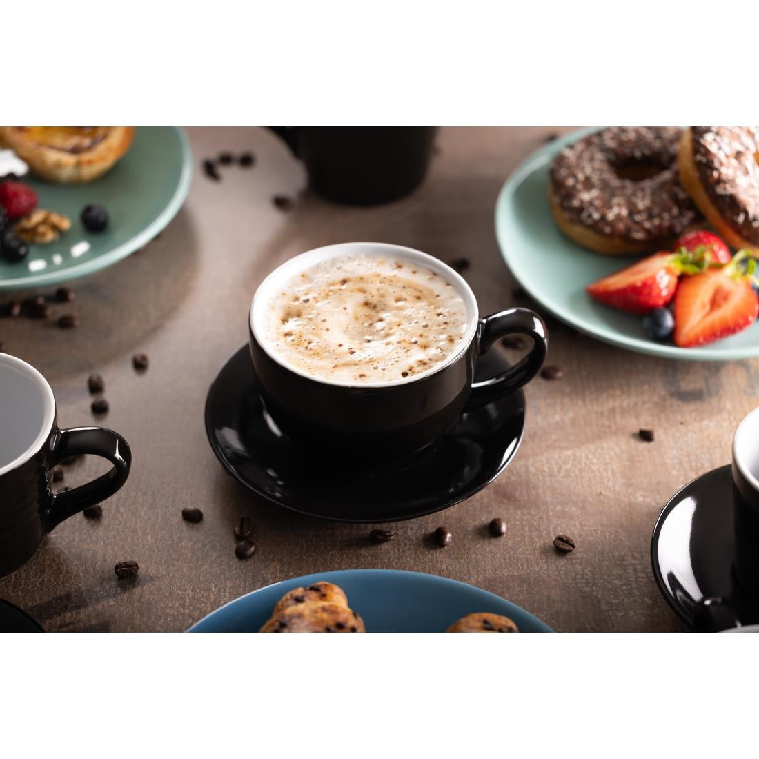 Olympia Cafe Cappuccino Cup Black - 340ml 11.5fl oz (Box 12) • PAS-CU954