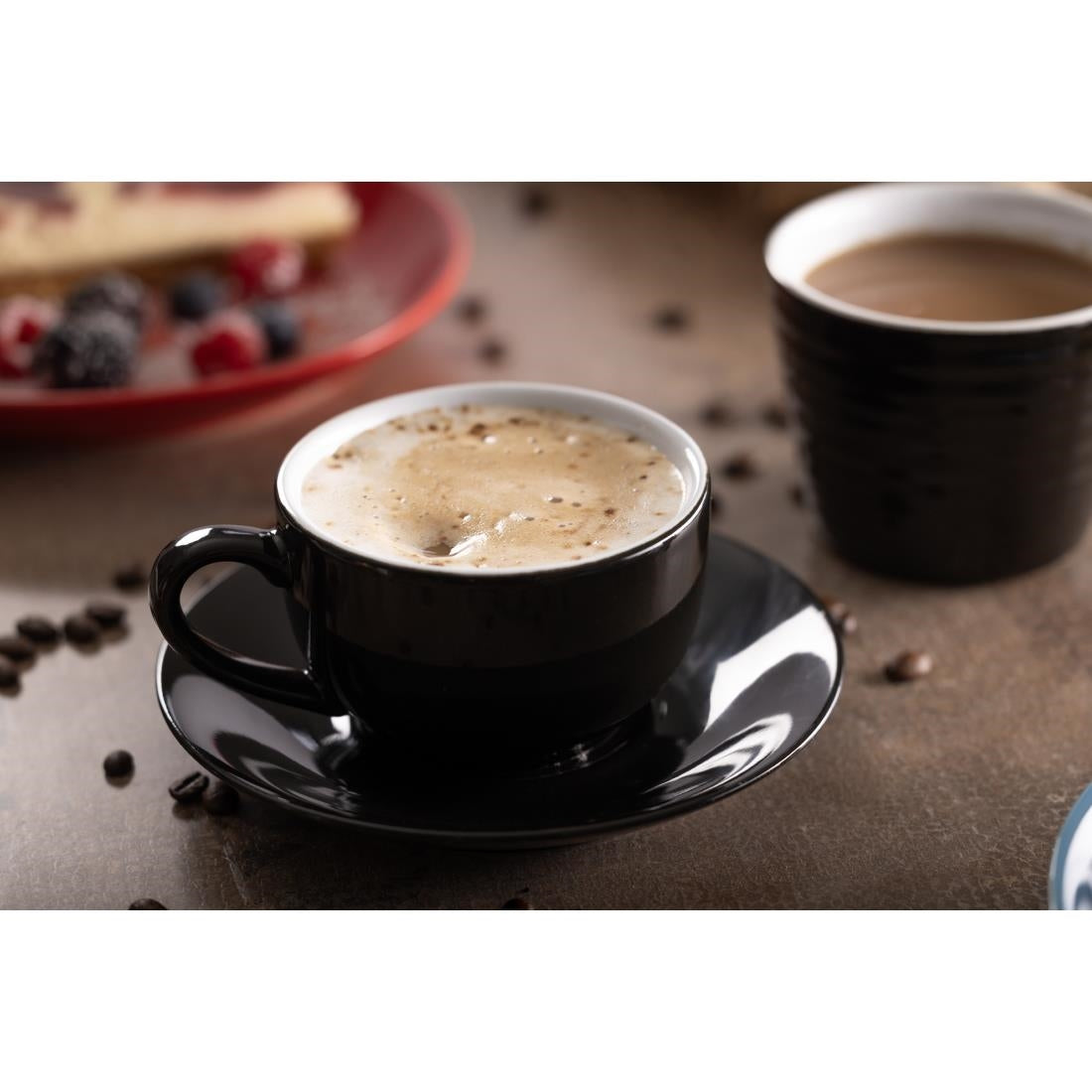 Olympia Cafe Cappuccino Cup Black - 340ml 11.5fl oz (Box 12) • PAS-CU954