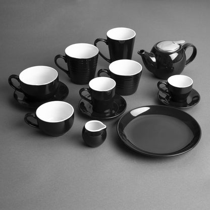 Olympia Cafe Espresso Saucer Black (Fits CU952) (Box 12) • PAS-CU955
