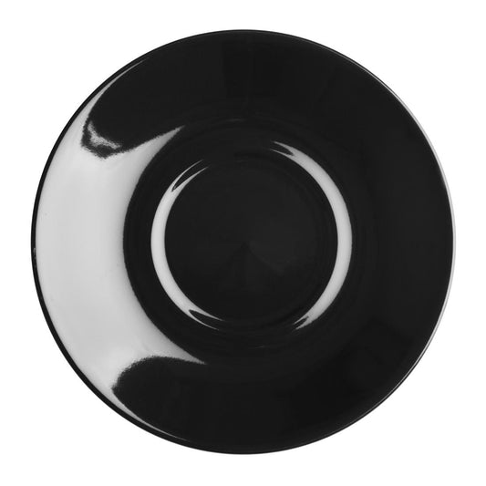 Olympia Cafe Saucer Black (Fits CU953 & CU954) - 154mm 6" (12 Pack) (Fits CU953 & CU954 | Pack quantity: 12) • PAS-CU956