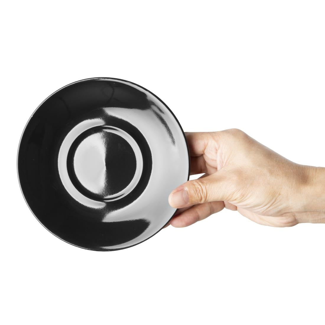 Olympia Cafe Saucer Black (Fits CU953 & CU954) - 154mm 6" (12 Pack) (Fits CU953 & CU954 | Pack quantity: 12) • PAS-CU956