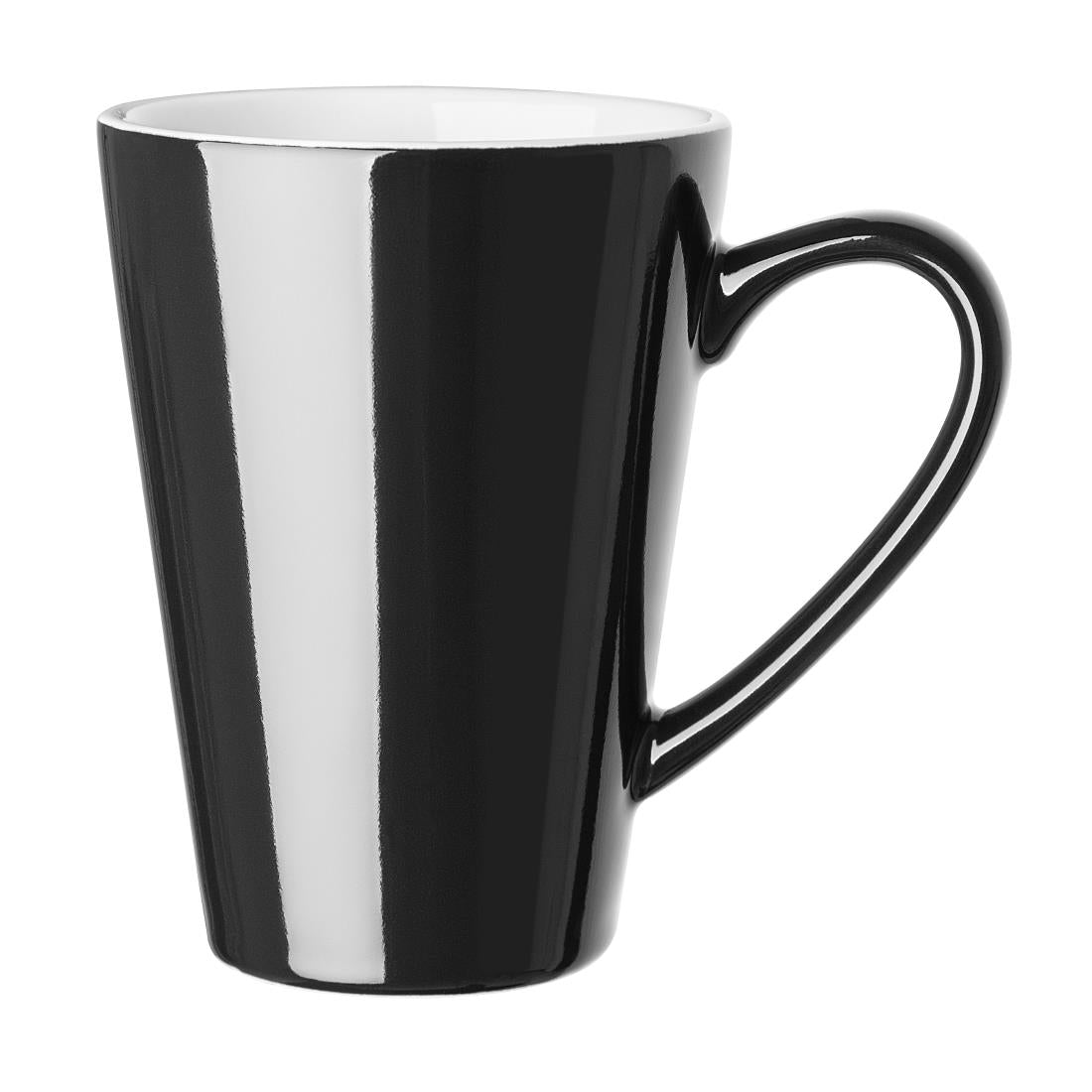 Olympia Cafe Latte Cup Black - 340ml 11.5fl oz (12 Pack) (340ml/12oz. Pack quantity: 12) • PAS-CU957