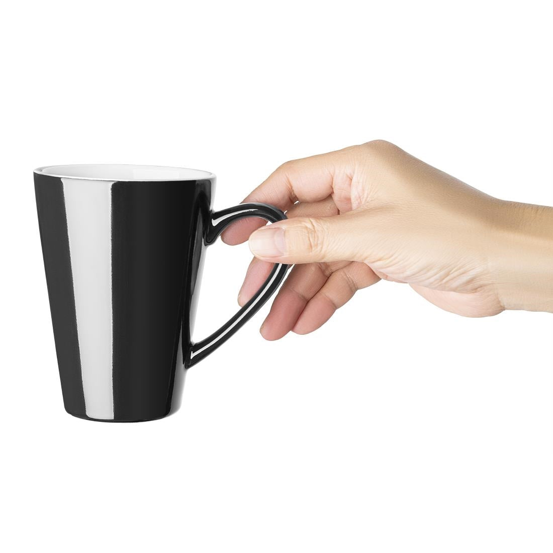 Olympia Cafe Latte Cup Black - 340ml 11.5fl oz (12 Pack) (340ml/12oz. Pack quantity: 12) • PAS-CU957