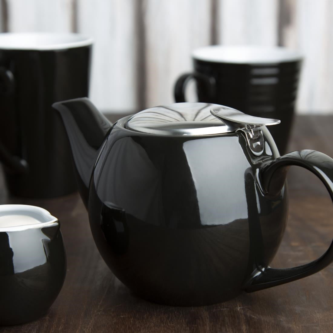 Olympia Cafe Teapot Black - 510ml 18fl oz (Box 1) • PAS-CU958