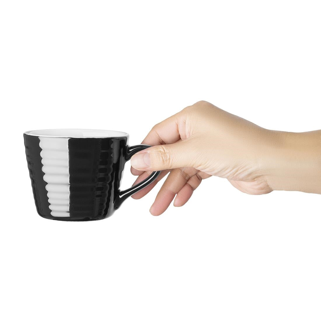 Olympia Cafe Aroma Mug Black - 230ml 8fl oz (6 Pack) (230ml / 7.7oz | Pack quantity: 6) • PAS-CU960
