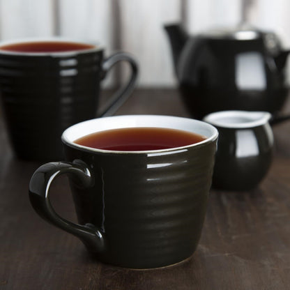 Olympia Cafe Aroma Mug Black - 230ml 8fl oz (6 Pack) (230ml / 7.7oz | Pack quantity: 6) • PAS-CU960