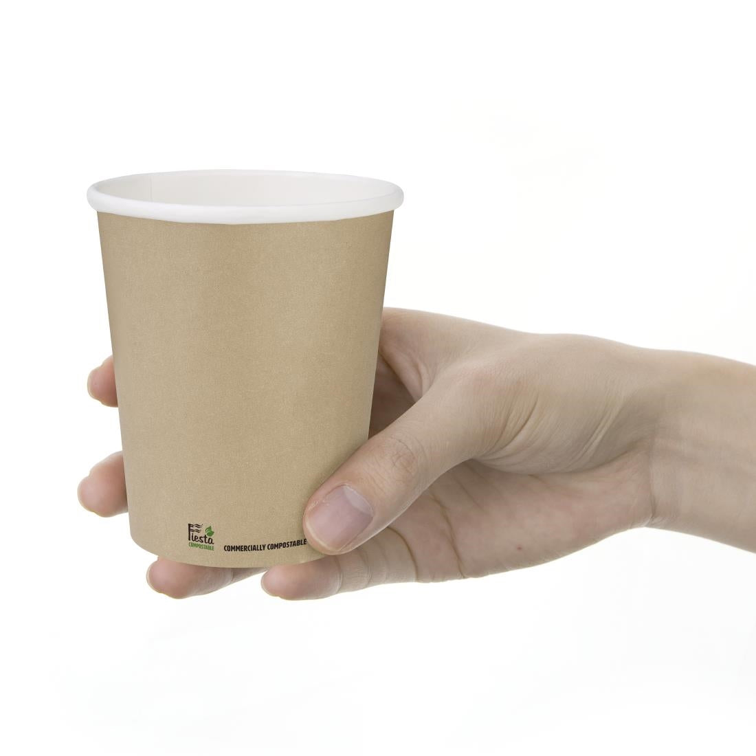 Fiesta Compostable Hot Cup Single Wall Kraft 225ml (1000 Pack) (225ml | Pack Quantity: 1000) • PAS-CU980