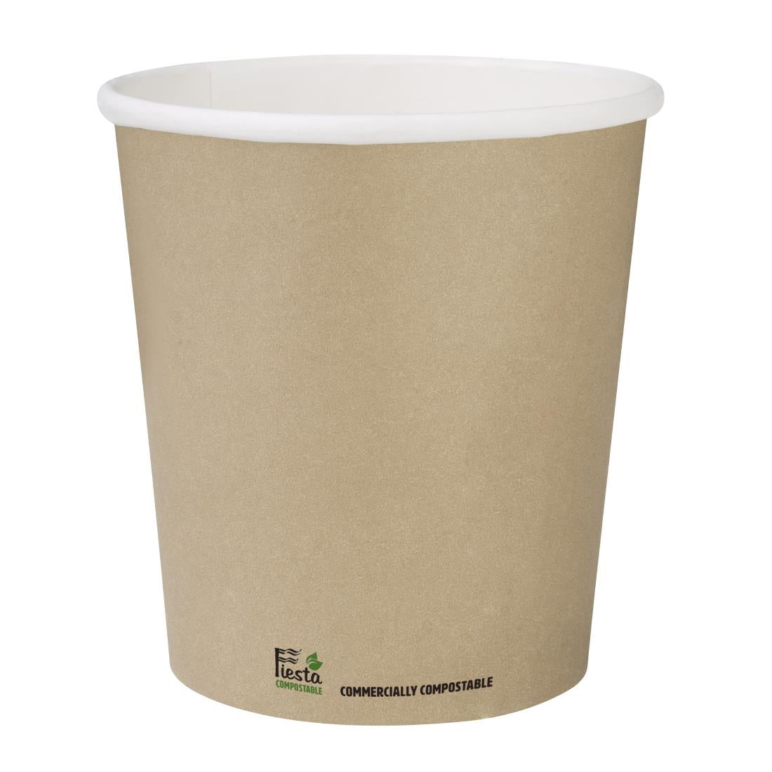 Fiesta Compostable Coffee Cup Single Wall Kind Kraft 225ml (50 Pack) (225ml. Pack Quantity: 50) • PAS-CU981