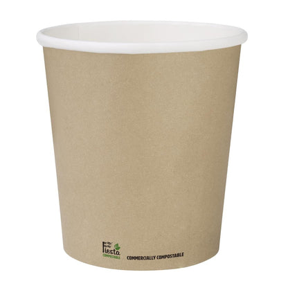 Fiesta Compostable Coffee Cup Single Wall Kind Kraft 225ml (50 Pack) (225ml. Pack Quantity: 50) • PAS-CU981