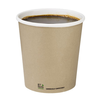 Fiesta Compostable Coffee Cup Single Wall Kind Kraft 225ml (50 Pack) (225ml. Pack Quantity: 50) • PAS-CU981