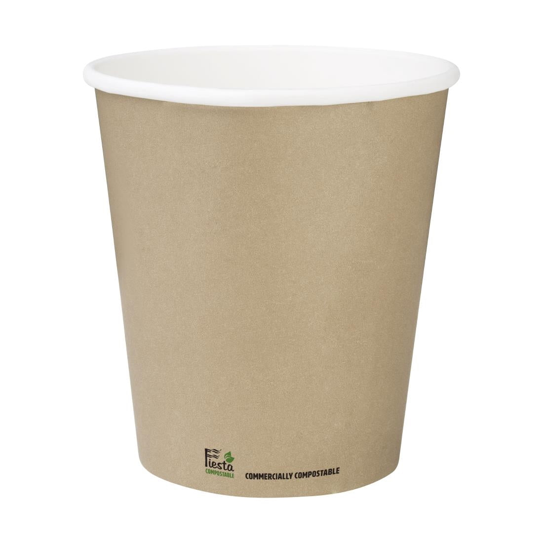 Fiesta Compostable Coffee Cup Single Wall Kind Kraft 340ml (1000 Pack) (340ml. Pack Quantity: 1000. Plant-based PE lining) • PAS-CU982