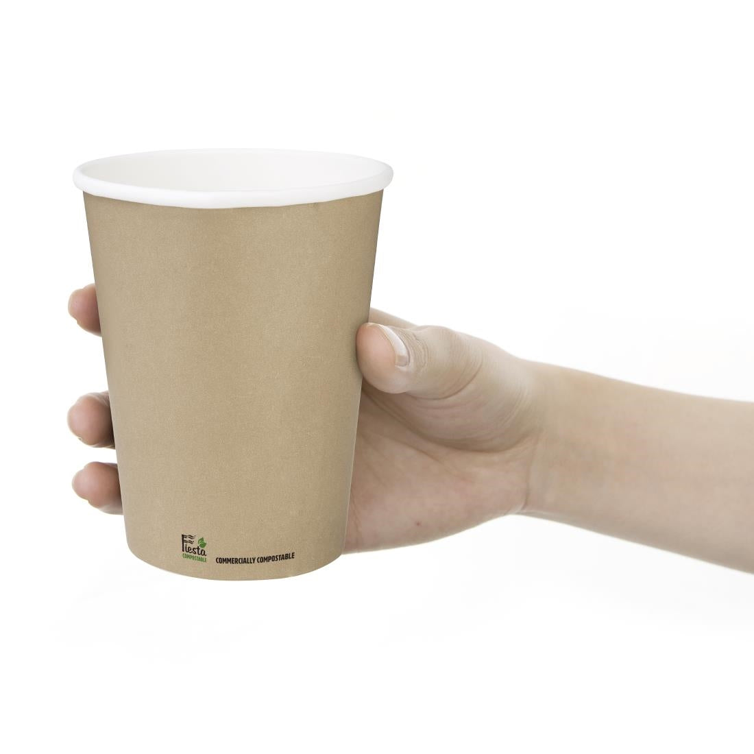 Fiesta Compostable Coffee Cups Single Wall 340ml (50 Pack) (340ml. Pack Quantity: 50.) • PAS-CU983