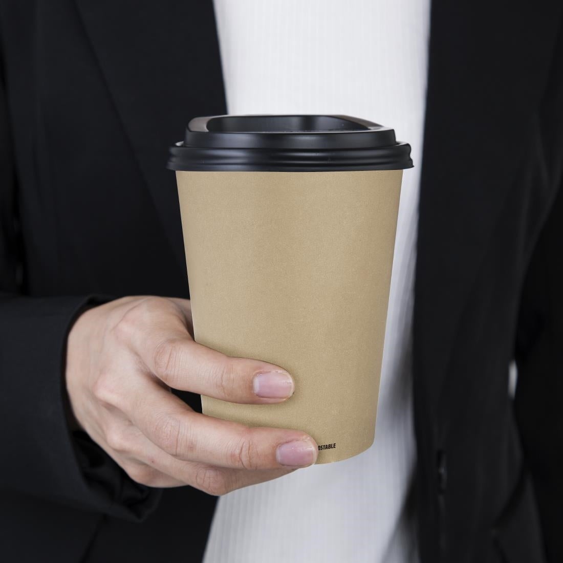 Fiesta Compostable Coffee Cups Single Wall 340ml (50 Pack) (340ml. Pack Quantity: 50.) • PAS-CU983